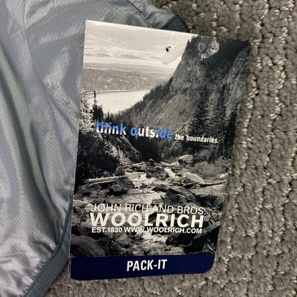 NWT Woolrich Pack It Vest Windbreaker Packable Men's Large Gray Hiking running - Picture 6 of 13